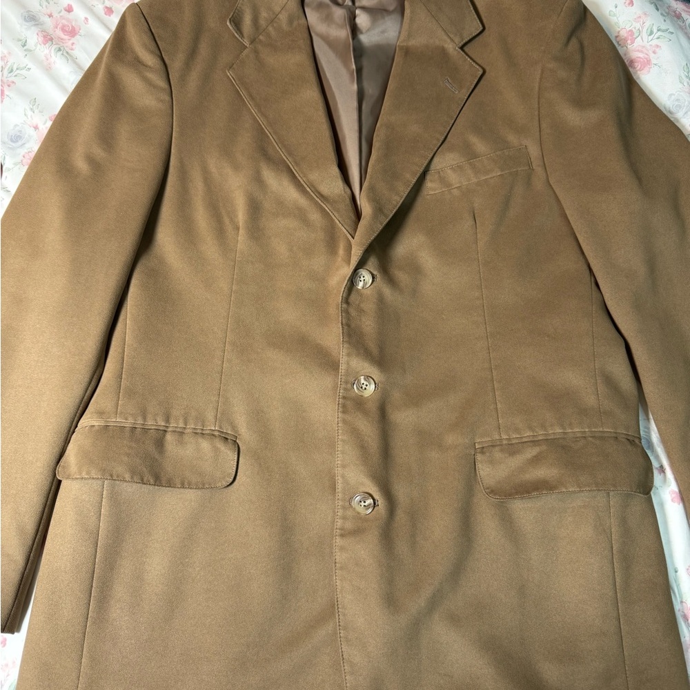 Vintage Norm Thompson‎ Blazer Men's 24x33 Tan 3-Button Sport Coat Jacket